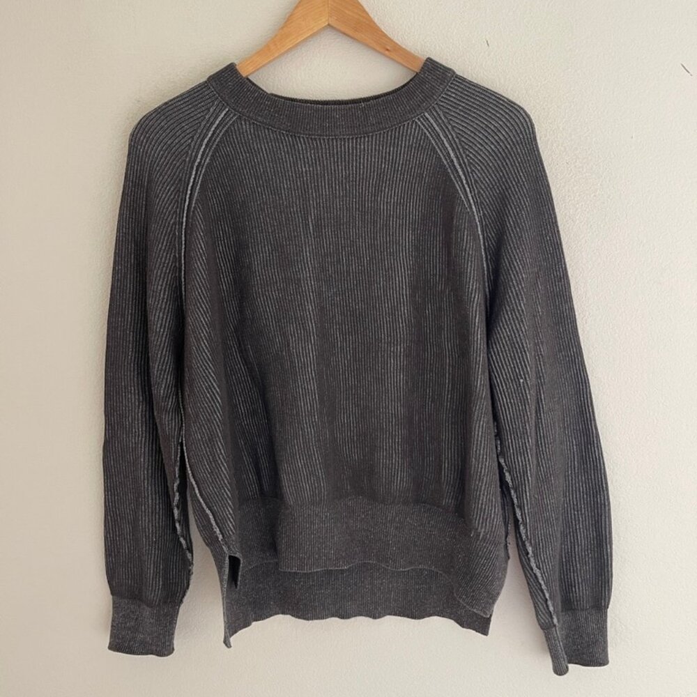 HELLO NITE Black & Grey Waffle Weave Top is New w/o Tags! Size SMALL; Runs Large